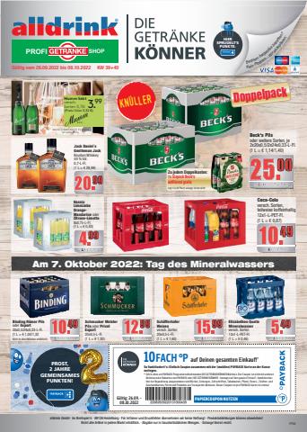 alldrink Katalog in Frankfurt am Main | alldrink flugblatt | 26.9.2022 - 8.10.2022
