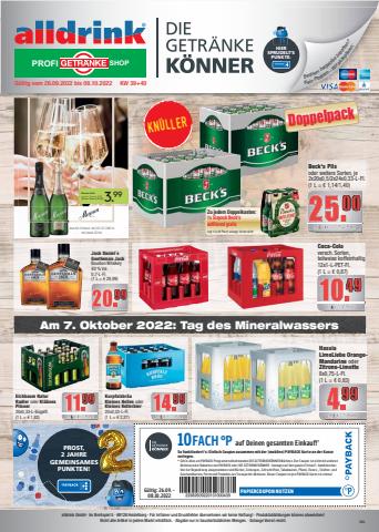 alldrink Katalog in Mannheim | alldrink flugblatt | 26.9.2022 - 8.10.2022