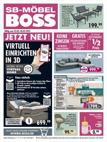Angebote von Möbelhäuser in Frankfurt am Main | SB Möbel Boss flugblatt in SB Möbel Boss | 23.5.2022 - 28.5.2022