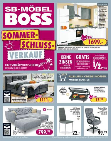 SB Möbel Boss Katalog | SB Möbel Boss flugblatt | 7.8.2022 - 20.8.2022