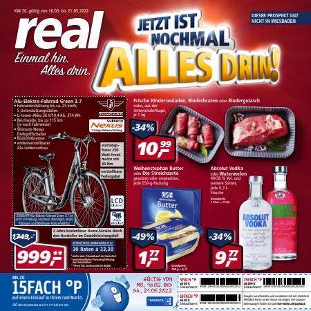 real Katalog in Freiburg im Breisgau | real flugblatt | 16.5.2022 - 21.5.2022