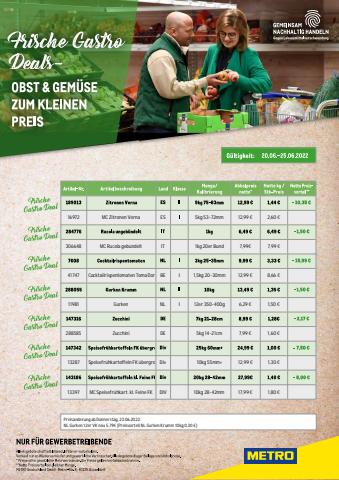 Angebote von Supermärkte in Köln | Frische Gastro Deals in Metro | 20.6.2022 - 25.6.2022