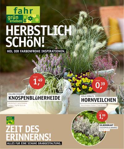 Gartencenter Fahr Katalog | AKTUELLE BEILAGE FÜR SIE! | 4.10.2021 - 31.10.2021