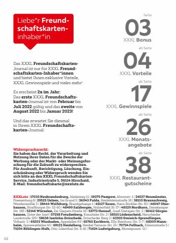 XXXLutz Katalog in Stuttgart | Freundschaftskarten journal | 2.2.2022 - 31.7.2022