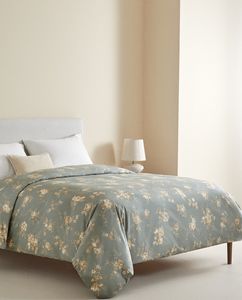 Bettbezug Mit Blumenprint In Grün Und Gold für 59,99€ in Zara Home