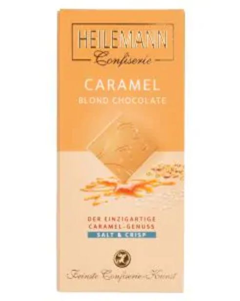 Weiße Schokolade CARAMEL Salt & Crisp von Heilemann, 80g für 2,99€
