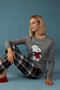 Langer Pyjama Snoopy mit Herz aus Interlock-Baumwo... für 59,9€ in Intimissimi