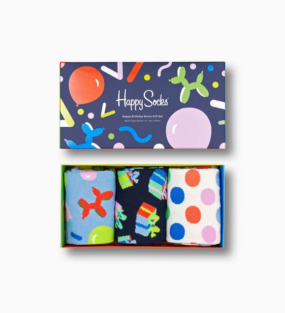 3-Pack Happy Birthday Socks Gift Set für 24,5€ in Happy Socks