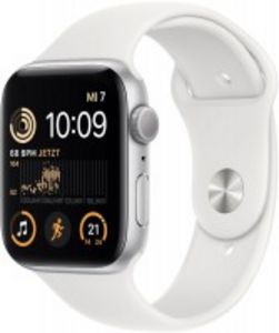 Apple Watch SE (44mm) GPS 2. Generation, Alu mit Sportarmband silber/weiß für 319€ in Euronics