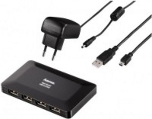 Hama USB 2.0 HUB 1:4 mit Netzteil schwarz für 15,97€ in Euronics