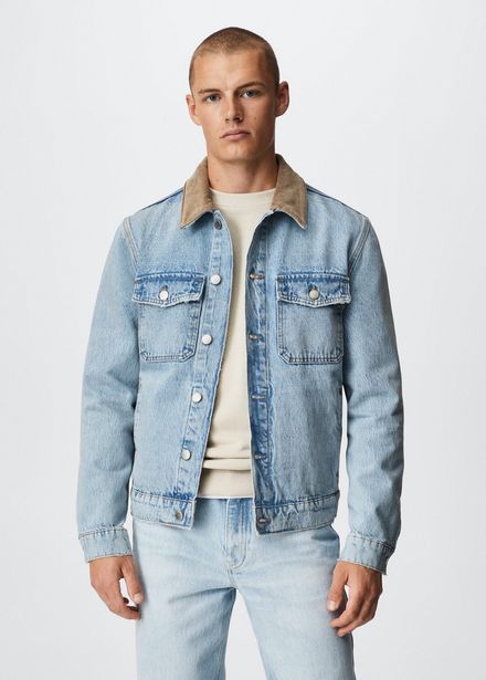Jeansjacke mit Samtkragen für 39,99€ in Mango