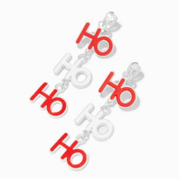 Christmas Ho Ho Ho Silver 2" Linear Clip-On Drop Earrings für 4,99€ in Claire's
