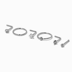 Titanium 20G Spike Nose Studs & Ball Rings - 6 Pack für 10€ in Claire's