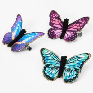 Pink & Green Butterfly Hair Clips - 3 Pack für 6,49€ in Claire's