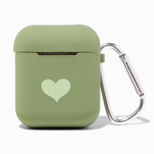 Sage Green Heart Silicone Earbud Case Cover - Compatible With Apple AirPods® für 6€ in Claire's