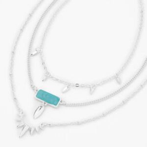 Silver Arrow Turquoise Multi Strand Chain Necklace für 7€ in Claire's