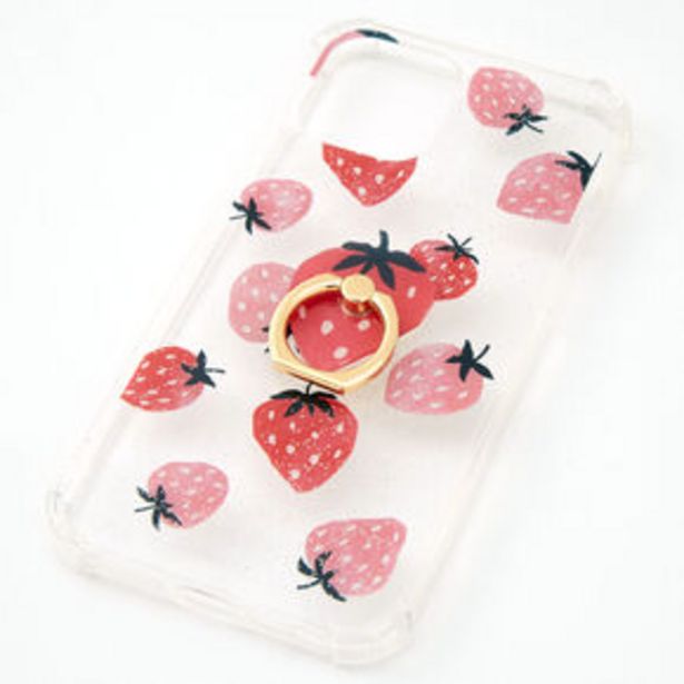 Strawberry Glitter Ring Holder Protective Phone Case - Fits iPhone® 12 Pro Max für 4€ in Claire's