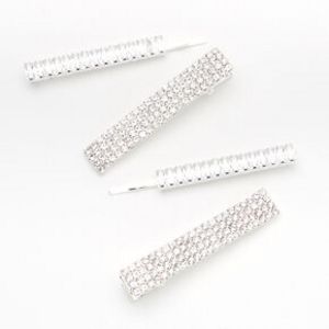 Silver Glam Crystal Hair Pins and Clips - 4 Pack für 7,49€ in Claire's