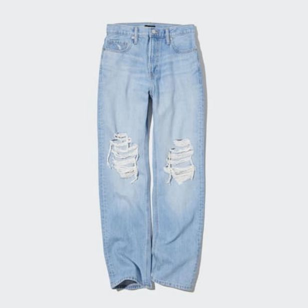 High Waisted Ripped Jeans (Straight Fit) für 9,9€ in Uniqlo