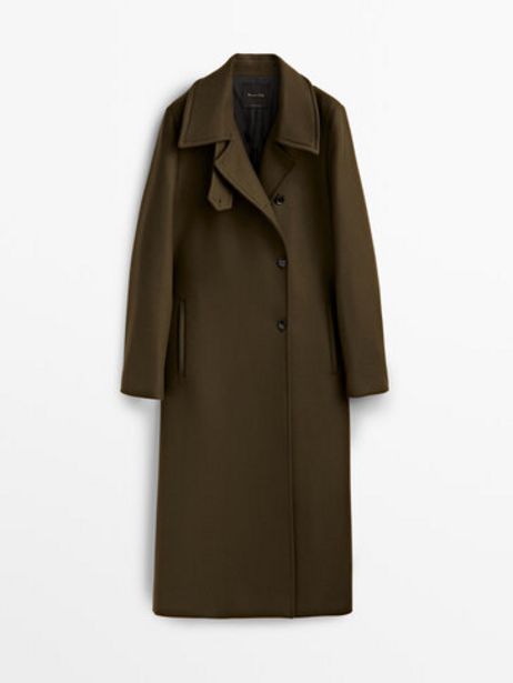 Mantel Aus Wollmischung Mit Hemdkragen für 299€ in Massimo Dutti