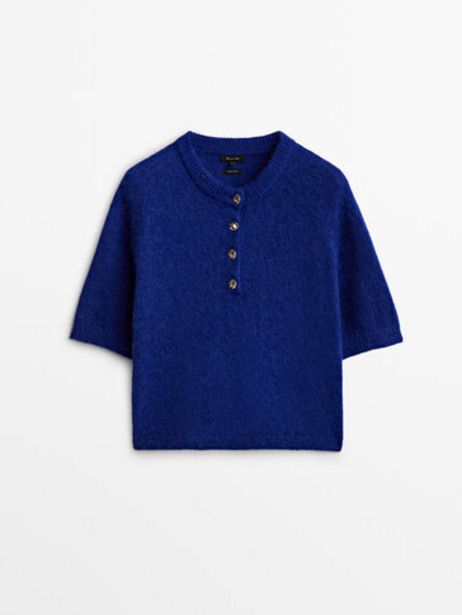 Kurzärmeliger Pullover Mit Knöpfen für 79,95€ in Massimo Dutti