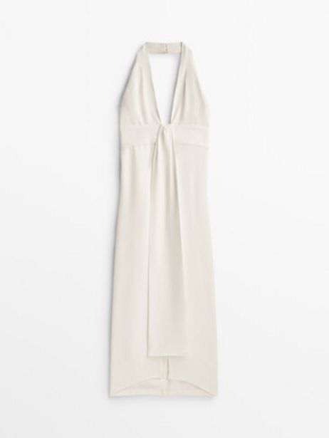 Weißes Neckholder-Kleid - Studio für 169€ in Massimo Dutti