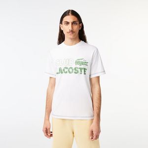 Herren LACOSTE T-Shirt aus Bio-Baumwolle mit Vintage-Aufdruck für 75€ in Lacoste