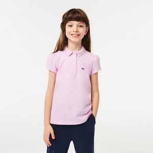 LACOSTE Mädchen-Poloshirt aus Mini-Piqué mit verspieltem Kragen für 30€ in Lacoste
