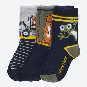 Jungen-Socken mit Tiermotiven, 3er-Pack für 3,99€ in NKD