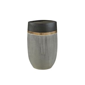 Vase en grès gris anthracite, gris souris et doré H67 für 74,5€ in Maisons du Monde