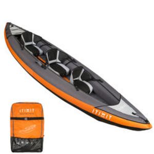 Kajak aufblasbar Touring 3-Sitzer orange für 349,99€ in Decathlon