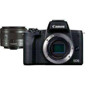 CANON EOS M50 MARK II Gehäuse schwarz + EF-M 15-45mm f3.5-6.3 IS STM Kit Systemkamera (4K Videos, Bluetooth, WLAN, Ideal für Vlogger – mit Augen-AF bei Videoaufnahmen und Clean-HDMI) für 749€ in HEM expert