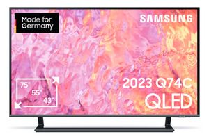 Samsung GQ43Q74CAUXZG QLED TV (43 Zoll (108 cm), 4K UHD, HDR, Smart TV, Sprachsteuerung (Alexa, Bixby), Aufnahmefunktion, Quantum Prozessor Lite 4K) für 799€ in Expert