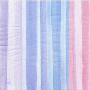 Papierservietten "Streifen rosa/blau", 33 x 33 cm, 20 Stück für 1,99€ in Buttinette