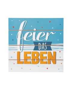 Deko Schild "Feier das Leben", MDF, 24x24cm für 2,99€ in Mäc Geiz